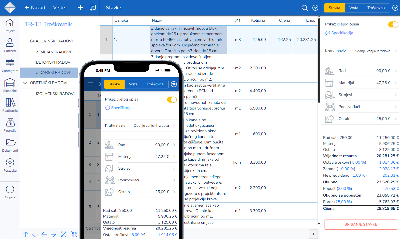 Program za građevinske obrtnike